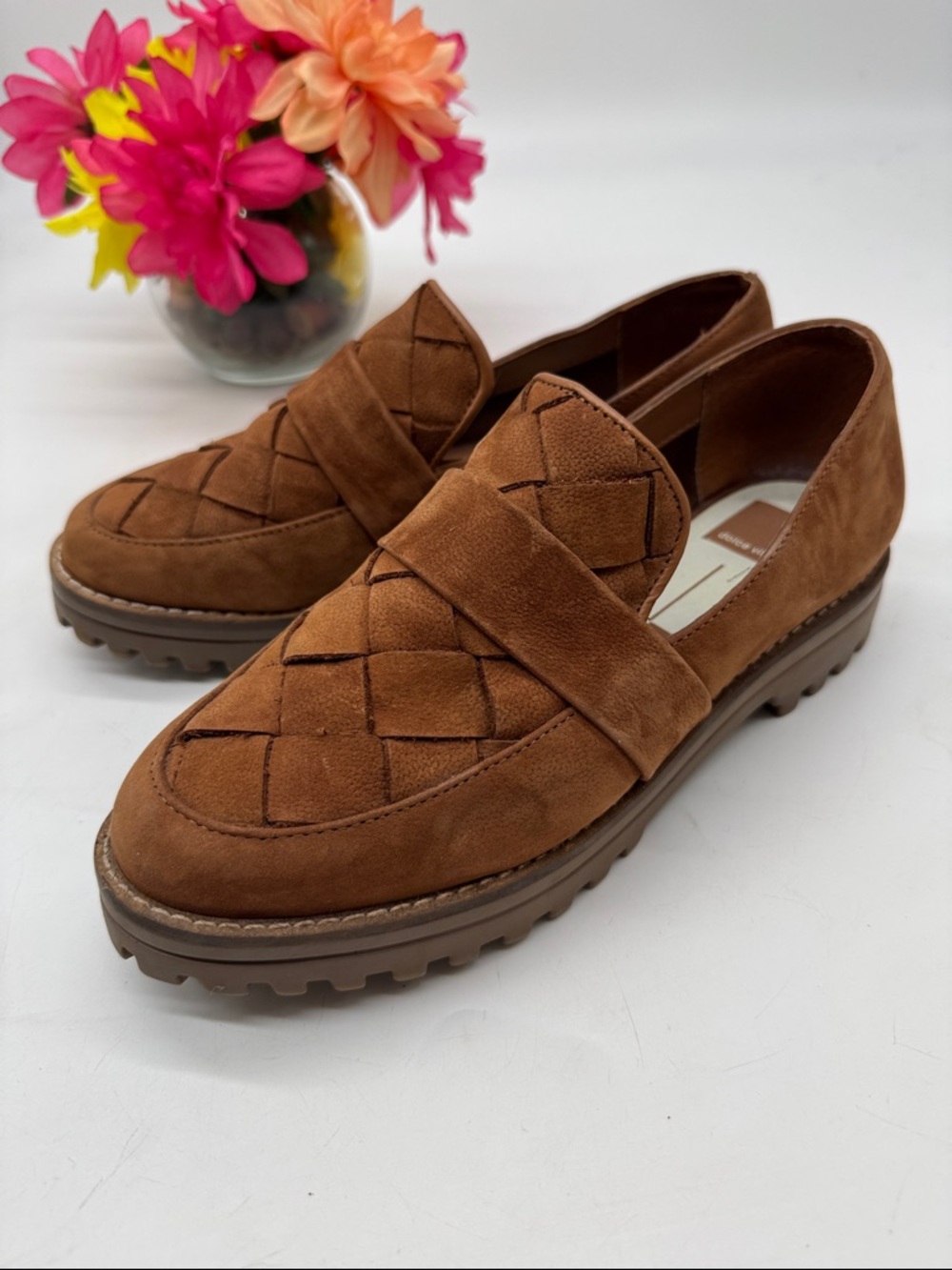 Dolce Vita Women's Brown Suede Woven Slip-On Loafers Size 8.5 MCL9938E